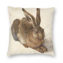 Albrecht Durer Young Hare Square Pillowcase Polyester Linen Velvet Printed Zip Decor Sofa Cushion Cover 30cmx30cm(12x12Inch) brown