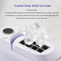 Stalviršio mini ledo gaminimo aparatas 120W Aliuminis 8 kubeliai Nešiojamas ledo aparatas su automobiliniu maitinimo laidu namams, stovyklavimui, kemperiui ES kištukas white