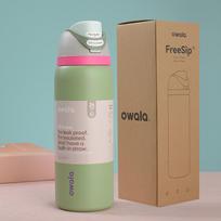 Owala vakuuminė nerūdijančio plieno sportinė gertuvė su rankena ir šiaudeliu - 32oz/24oz 24oz avokadas