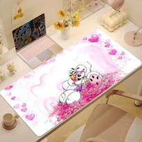 D-Diddl Cartoon Kawaii Mouse Pad Non-slip Thickened MousePad Student Gaming Cushion Large Writing Lockedge Office 30cmx60cm(11.8x23.6inch) beige