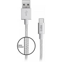 SBS USB-A / USB-C 1,5 m sidabrinis