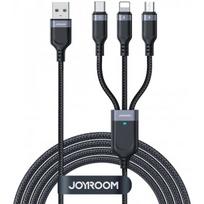 Joyroom S-A18 USB-A - USB-C / Lightning/ Micro USB 0.3m Black
