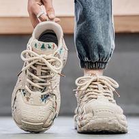 Men's High-End Autumn 2025 Trendy Thick Sole Sports Casual Shoes 41 smėlis