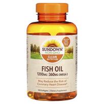 Sundown Naturals, Žuvų taukai, 1 200 mg, 100 minkštų kapsulių (600 mg vienoje minkštoje kapsulėje)