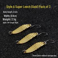 Red Dot Leech Long-Cast Spinner Fishing Lure - Hard Artificial Bait auksinė spalva