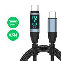 240W Type C to Type C Super Charge Digital Display Cable 0.5m-2m USB C Data Cable For 15 16 Samsung s24 s23 Huawei green