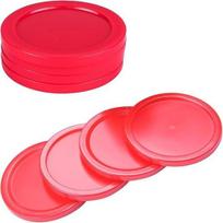 KNK 70mm Air Hockey Puck Set, Multi Colour Replacement Pucks for Air Hockey Table, 12g Plastic Pack of 4/8, No Pushers (Red - Pack of 8) raudona