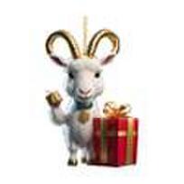 Christmas Cartoon Goat Car Pendant & Tree Ornament gray