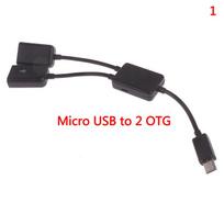 Mikro USB / tipas C iki 2 Otg dvigubas USB prievado stebulės kabelis Y skirstytuvo adapteris Micro usb