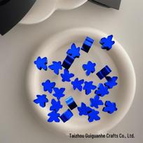 Spalvingi mediniai žaidimo žetonai-miplai žaidimui Carcassonne - Animacinės šachmatų figūros 16x16x10mm mėlyna