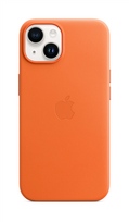 Dėkliukas APPLE iPhone 14 Leather Case with MagSafe - Orange