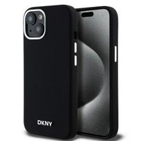 DKNY DKHMP15SSMCHLK iPhone 15 / 14 / 13 6.1" black hardcase Liquid Silicone Small Metal Logo MagSafe
