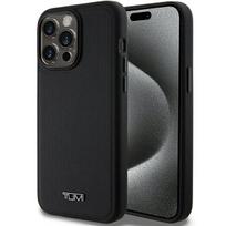 Tumi TUHMP15XRBAK iPhone 15 Pro Max 6.7" black hardcase with Leather Ballistic Pattern and MagSafe