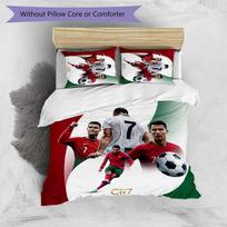 Cristiano Ronaldo Printed Bedding 3 Piece Set Cozy Breathable Bed Cover Set as Housewarming Holiday Gift 135cm*200cm