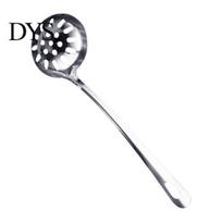 Hot Pot Spoon Soup Ladle Colander High Temperature Resistant Long Handle Stainless Steel Hanging Scoop for Kitchen Colander Spoon gray