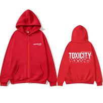 Vintage System Of A Down Toxicity Skeleton Album Graphic Zipper Hoodie Men Women Rock Alternative Metal Oversized Zip Up Jacket S raudona