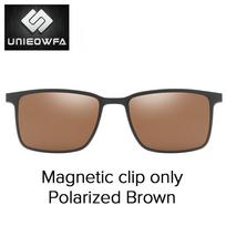 3 in1 Magnet Clip on Sunglasses Men Polarized UV400 Optical Prescription Sun Glasses For Men Myopia Magnet Clip on Glasses Male black brown