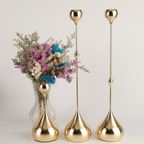 3pcs Waterdrop Design Candle Elegant Holder Gold Silver Black Candlestick Desktop Ornament Home Wedding Festival Decor (Golden,3pcs) auksinė