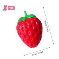Strawberry Crunchy Squishy Stress Ball Toy Building Block Filling Handmade Crispy Fidget Ball ASMR Sensory Stress Relief Toy red