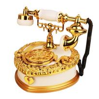 Exquisite Classic Style Telephone Music Box Old-fashioned ABS Dial Telephone Miniatures Music Box Light Luxury Desk ruda