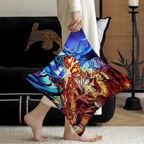 Japanese Anime Akaza D-Demon Slayer Cushion Cover Car Throw Pillow Case For Sofa Car Christmas Gift 40x40cm 45x45cm 12x12Inch blue