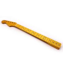 Kairiarankės elektrinės gitaros kaklas: 21 skirsnis, 6 stygos, klevo mediena, ryškiai geltonos spalvos apdaila, pasidaryk pats modifikuotas pakeitimas. yellow