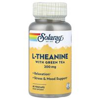 Solaray L-Theanine with Green Tea 200mg Veggie Capsules 45 Tablets 45 pcs - 1 ea
