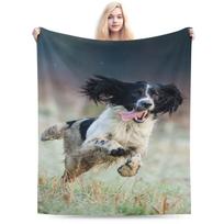 English Springer Spaniel 4 Custom Warm Gift An UltraSoft Micro Fleece Blanket 75x100cm 30x40in black