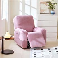 1/2/3Seater Recliner Sofa Covers For Living Room Stretch Jacquard Washable Armchairs Slipcover Couch Cover Protects Furniture 1 Seater(4pcs) white
