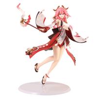 Genshin Impact Anime Figure Yae Miko Game Peripheral Sexy Foxs Beauty Girl Manga Statue Action Figurine Collectible Model Toy no box white