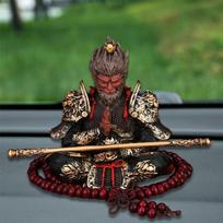 Creative Black God Sun Wukong Car Ornaments Car Center Console Decoration Car Figures Kawaii Desktop Decoration Fans Gifts black
