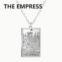 Stainless Steel Tarot Cards Pendant Necklace Major Arcana Tarot Cigano Divination Necklace Jewelry Birthday Gift steel color gray
