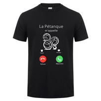 Petanque T Shirt Mans Short Sleeve Men Funny petanque is Calling T-Shirt OZ-366 M black