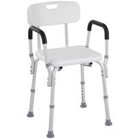Dušo kėdė Ergonomiška dušo sėdynė Reguliuojamas aukštis Neslystančios kojelės Nuimamas atlošas Porankiai Maks.. Krovos svoris 136 kg Aliuminio HDPE Baltas 51.5 x 51.5 x 84 cm