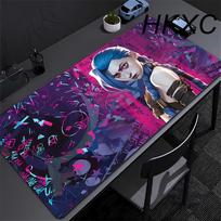 Arcane Jinx Anime pelės kilimėlis Didelis kompiuterio biuro žaidimų stalo kilimėliai XXL guminiai neslystantys žaidimų klaviatūros pelės kilimėliai Ilgi stalo kilimėliai 30cmx60cm(11.8x23.6inch) blue