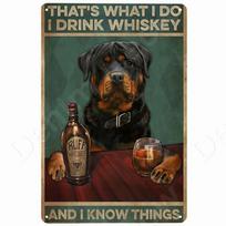 Cats and Wine Vintage Metal Sign Dog and Beer Wall Decoration for Bar Home Club Let Evening Be-Gin Tin Poster Funny Plate N46 20x30cm（7.8x11.8inch）