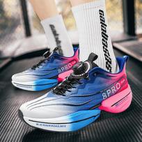 Children's rotating buckle new carbon plate popcorn student sports shoes young and young couples marathon racing running shoes 44