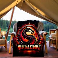 1 vnt. Mortal Kombat drakono lauko antklodė, lengva flanelė, minkšta ir šilta, visų sezonų, laukui, stovyklavimui, svetainei, biurui, L1106118 80x120cm white