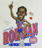 DENNIS RODMAN CARICATURE CARTOON White  Men S-234XL T-shirt A403 Unisex T-Shirt XL black