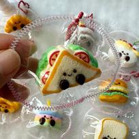 Cartoon Cute Mini Dessert Bread Cake Toast Hamburger Sandwich Cookie Silicone Squeeze Fingertip Stress Relief Squshy Girl Gift Present gray