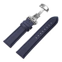 Atsparus vandeniui burės audinio laikrodžio dirželis 20mm 22mm Greito atsegimo laikrodžio dirželis Patvari nailoninė apyrankė Sportinė užsegimo apyrankė 20mm&Silver Buckle mėlyna