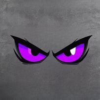 1PC Cool Car Fierce Red Eyes Sticker Realistic Decorative Stickers  For Cars,Motorcycles,Helmet Etc violetinė