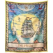 Tarot Card Tapestry  Moon Tapestry  Wall Decoration, European Astrology Divination Tapestry, Mysterious Medieval Wall Decoration 100X70CM gray