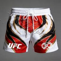 2026 Summer New UFC MMA Enthusiast Training Quick Drying Breathable Mesh Shorts Men's Fighting Wrestling Sanda Boxing Shorts 4XL white