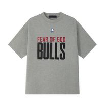 Fear of God Essentials Jaučių 90-ųjų marškinėliai Betono Pilkšvi Vyriški Viršutiniai Drabužiai Pilki 125NB252006F M gray