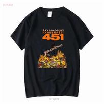 Ray Bradbury Fahrenheit 451 Read Destroy Book Fire T-shirt S black