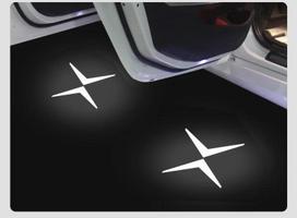 Automobilio LED Durų Pasitikimo Šviesos Projektorius Vaiduoklio Šešėlio Lempos Volvo Polestar 1 2 V60 S90 S60 XC40 XC60 XC90 S80 V40 2020 2023 PY9 2PCS black