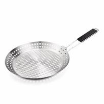 Apvalus kepsninės padėklas Nerūdijančio plieno grotelės Keptuvė Daržovių kepimo krepšelis Lauko kepsninė Stainless Steel white