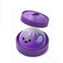 Dumplings Squishy Halloween Ghost Bun Toy Soft Slow Resilience Squishy Toy Fidget with Steamer Steamed Stuffed Bun Squishy Pinch blue