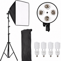 Softboksas 235 cm, 4 lemputės, 45 W, 5500K, apšvietimo softbokso rinkinys, studijinis šviesdėžės apšvietimas